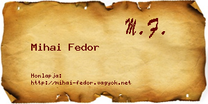 Mihai Fedor névjegykártya